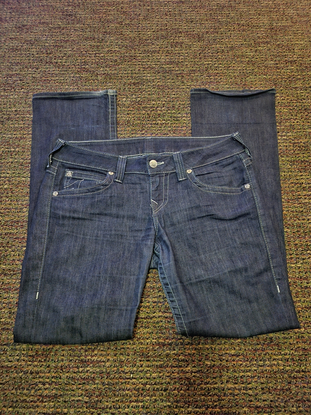 True Religion Dark Indigo Straight Leg Jeans